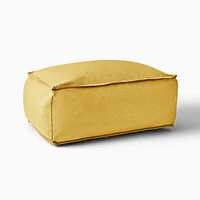 Sunbrella® Indoor/Outdoor Canvas Natural Pouf  30"w x 18"d 13"h