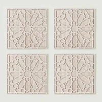 Graphic Wood Wall Art, Whitewashed, Square, Individual