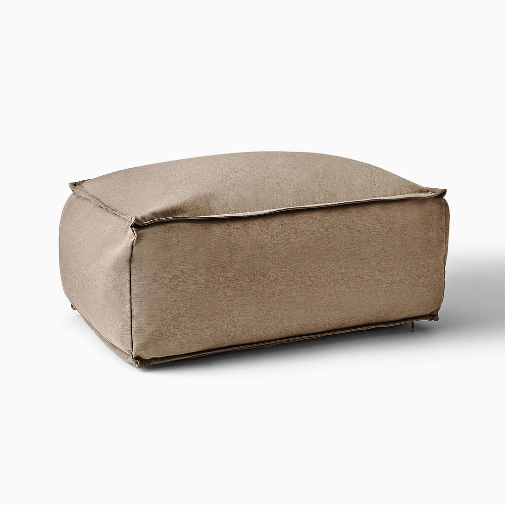 Sunbrella® Indoor/Outdoor Cast Pumice Pouf 18x18x13