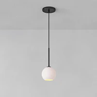 Sculptural Pendant Antique Brass Clear Glass Globe  6.5"