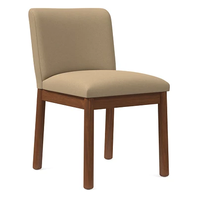 Chip & Dent: Hargrove Side Chair, Performance Velvet, Camel, Cool Walnut