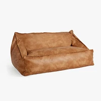 Modern Lounger Double Wide Caramel Vegan Leather