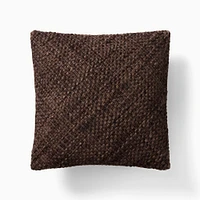 Heathered Basket Weave Wool PC 20x20, Chocolate