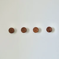 Modern Home Wooden Cone Wall Hook, Wood, Walnut, Set Of 4