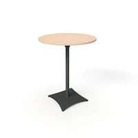 Simii Scene Table With Pilot Holes, Round, Frost, Gallery Teak, 30"Dx29"H