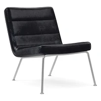 Angus Slipper Chair, Poly, Leather, Old Saddle, Antique Bronze
