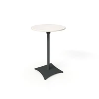 Simii Scene Table With Pilot Holes, Round, Frost, Gallery Teak, 30"Dx29"H