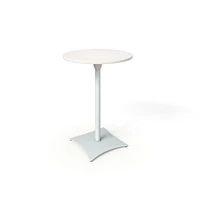 Simii Scene Table With Pilot Holes, Round, Frost, Gallery Teak, 30"Dx29"H