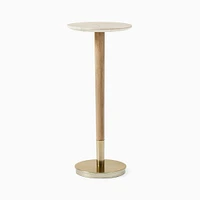 Mid-Century Drink Table, Green Marble and Cool Walnut