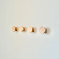 Modern Home Wooden Cone Wall Hook, Wood, Walnut, Set Of 4