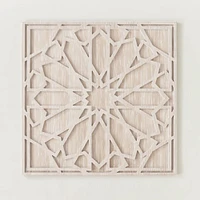 Graphic Wood Wall Art, Whitewashed, Square, Individual
