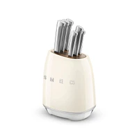 Smeg Knife Block + Knives Set, Black