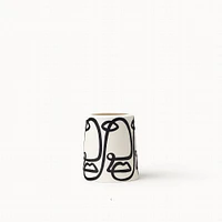 Cara Pillar Vase, Short, White
