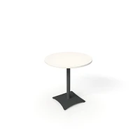 Simii Scene Table With Pilot Holes, Round, Frost, Gallery Teak, 30"Dx29"H