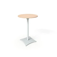 Simii Scene Table With Pilot Holes, Round, Frost, Gallery Teak, 30"Dx29"H