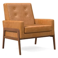 Henley Chair, Poly, Ludlow Leather, Gray Smoke, Walnut