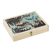 Travel Backgammon Set, Seafoam Marble