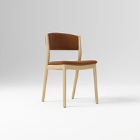 Marcus Samuelsson Dining Chair, Yarn Dyed Linen Weave Alabaster, Blonde