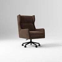 Ryder Office Chair, Yarn Dyed Linen Weave, Pewter, Dark Bronze