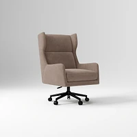 Ryder Office Chair, Yarn Dyed Linen Weave, Pewter, Dark Bronze