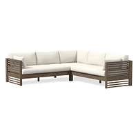 Hargrove Outdoor Sectional, Set 6: L-Shaped 4 Piece Sectional Cushion Cover, Canvas, Natural