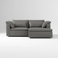 Harmony Modular 2-Piece Left Arm Chair Sectional, Saddle Leather Nut