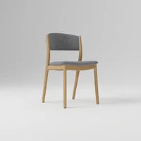 Marcus Samuelsson Dining Chair, Yarn Dyed Linen Weave Alabaster, Blonde
