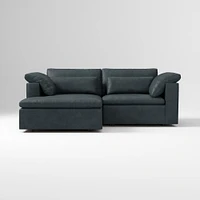 Harmony Modular 2-Piece Left Arm Chair Sectional, Saddle Leather Nut
