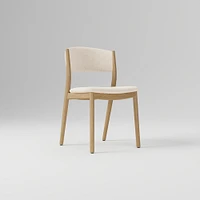 Marcus Samuelsson Dining Chair, Yarn Dyed Linen Weave Alabaster, Blonde