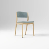 Marcus Samuelsson Dining Chair, Yarn Dyed Linen Weave Alabaster, Blonde