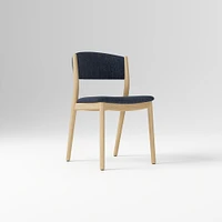 Marcus Samuelsson Dining Chair, Yarn Dyed Linen Weave Alabaster, Blonde