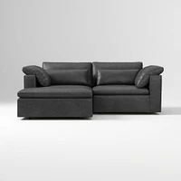 Harmony Modular 2-Piece Left Arm Chair Sectional, Saddle Leather Nut