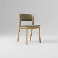 Marcus Samuelsson Dining Chair, Yarn Dyed Linen Weave Alabaster, Blonde