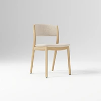 Marcus Samuelsson Dining Chair, Yarn Dyed Linen Weave Alabaster, Blonde