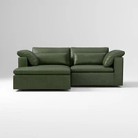 Harmony Modular 2-Piece Left Arm Chair Sectional, Saddle Leather Nut