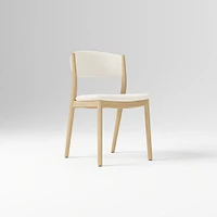 Marcus Samuelsson Dining Chair, Yarn Dyed Linen Weave Alabaster, Blonde