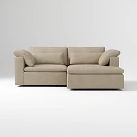 Harmony Modular 2-Piece Left Arm Chair Sectional, Saddle Leather Nut