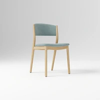 Marcus Samuelsson Dining Chair, Yarn Dyed Linen Weave Alabaster, Blonde