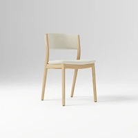 Marcus Samuelsson Dining Chair, Yarn Dyed Linen Weave Alabaster, Blonde
