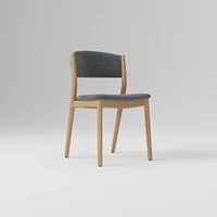 Marcus Samuelsson Dining Chair, Yarn Dyed Linen Weave Alabaster, Blonde