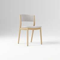 Marcus Samuelsson Dining Chair, Yarn Dyed Linen Weave Alabaster, Blonde