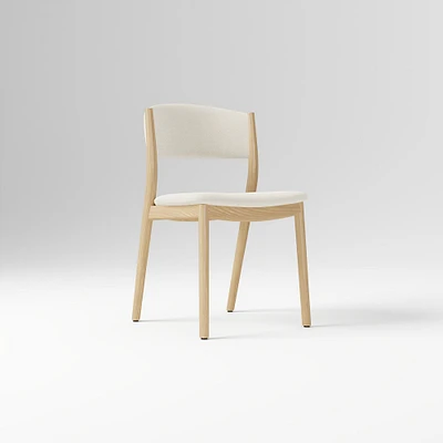 Marcus Samuelsson Dining Chair, Yarn Dyed Linen Weave Alabaster, Blonde