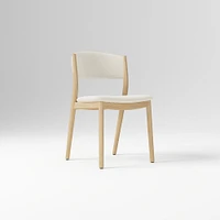 Marcus Samuelsson Dining Chair, Yarn Dyed Linen Weave Alabaster, Blonde