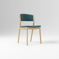 Marcus Samuelsson Dining Chair, Yarn Dyed Linen Weave Alabaster, Blonde