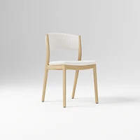 Marcus Samuelsson Dining Chair, Yarn Dyed Linen Weave Alabaster, Blonde