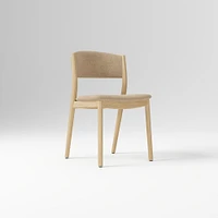 Marcus Samuelsson Dining Chair, Yarn Dyed Linen Weave Alabaster, Blonde