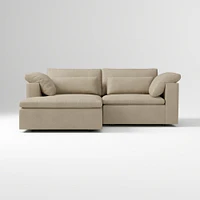 Harmony Modular 2-Piece Left Arm Chair Sectional, Saddle Leather Nut