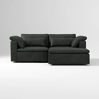 Harmony Modular 2-Piece Left Arm Chair Sectional, Saddle Leather Nut