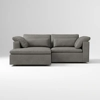 Harmony Modular 2-Piece Left Arm Chair Sectional, Saddle Leather Nut