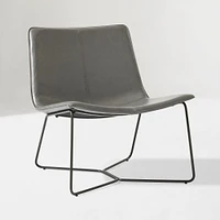 Slope Leather Lounge Chair, Saddle Leather, Nut, Charcoal